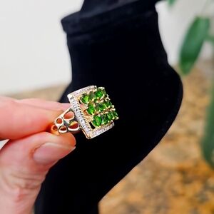 Lovely 14k and chrome diopside ring